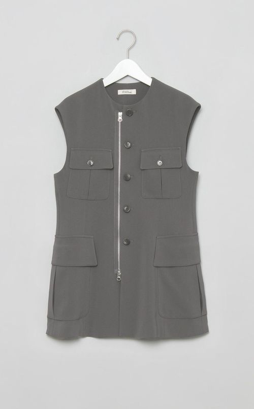 ジョーゼットノーカラーベスト