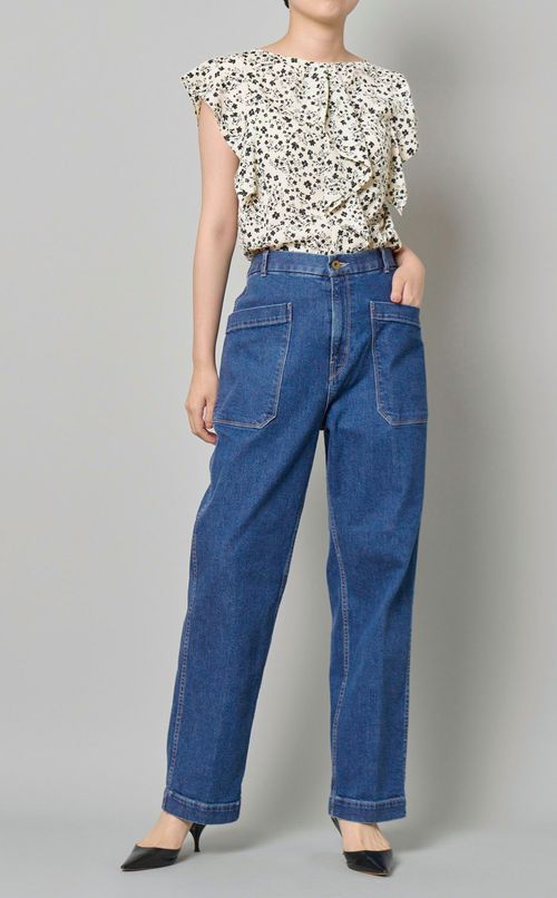 フラワープリントラッフルプルオーバー