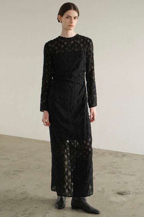 フラワージャガードレースワンピース