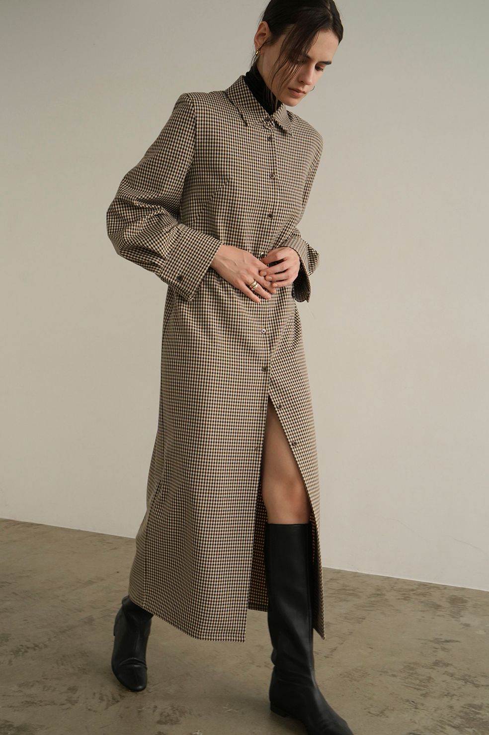 CLANE チェックシャツワンピース CLANE｜チェックシャツワンピース