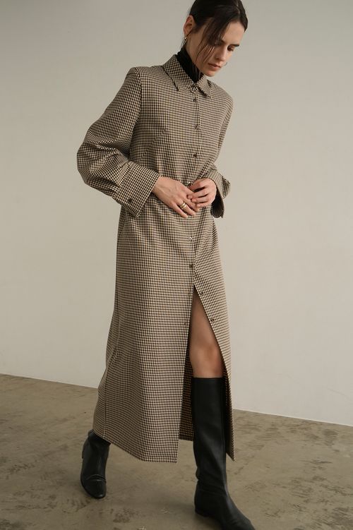 チェックシャツワンピース