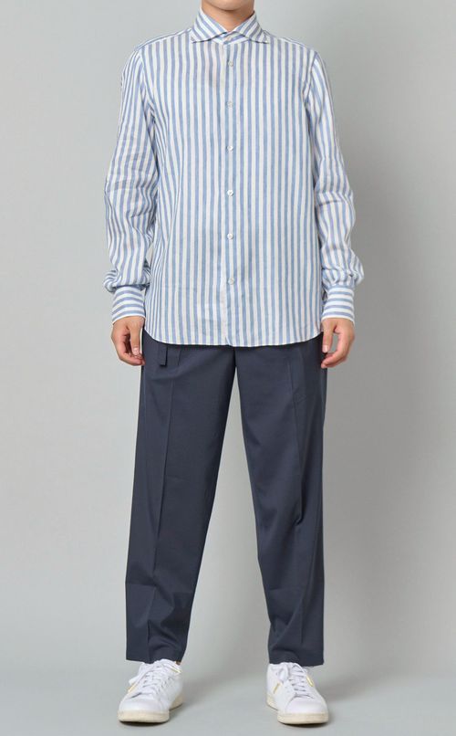 リネンストライプシャツ