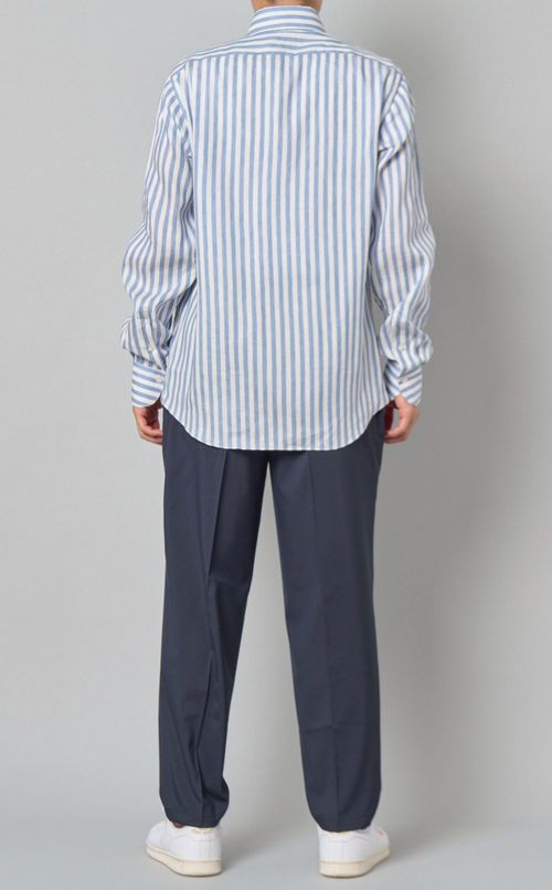 リネンストライプシャツ