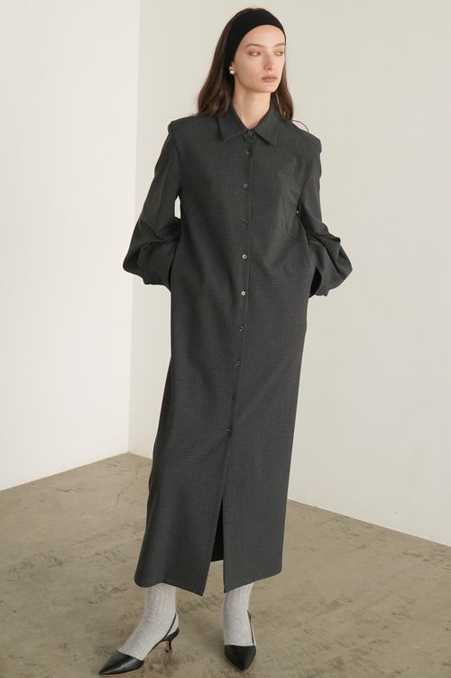 チェックシャツワンピース