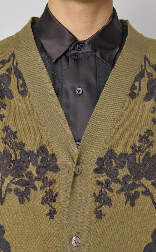 フラワージャガードニットベスト