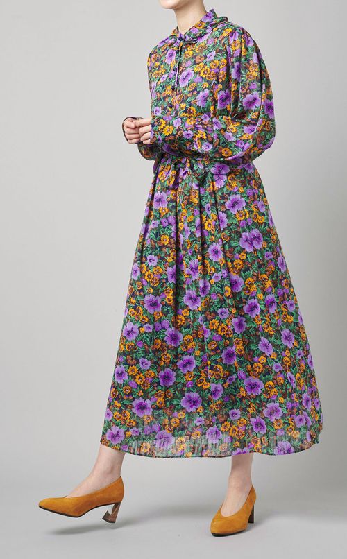 フラワープリントワンピース