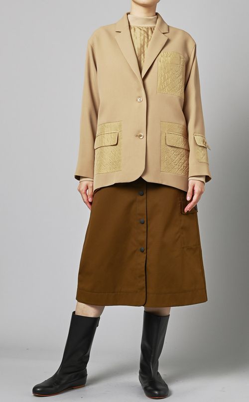 キルティングハイネックブラウス