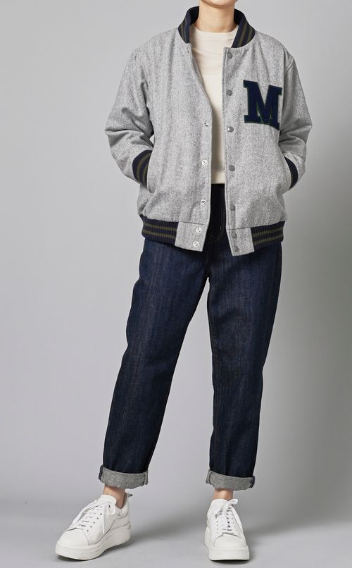 ウール混スタジアムジャンパー