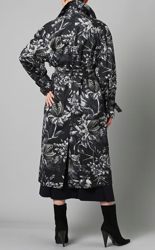 ボタニカルプリントトレンチコート