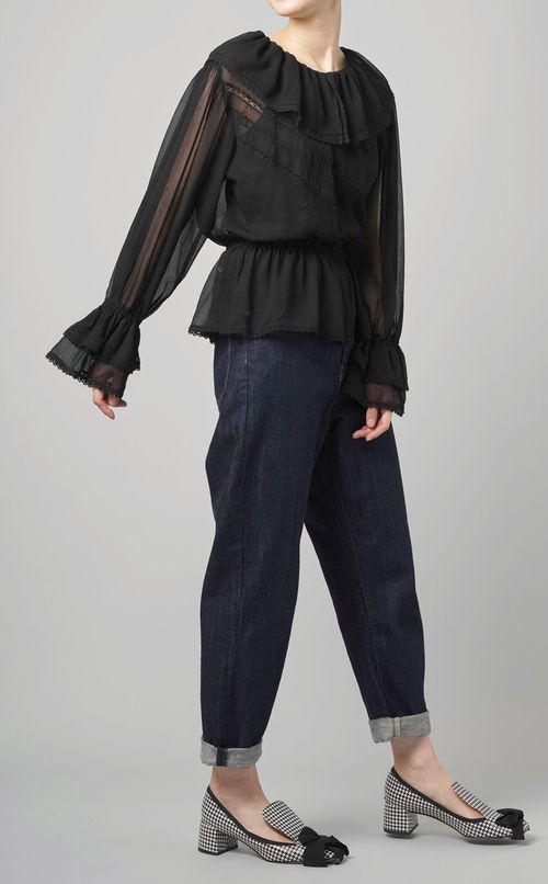 シフォンレースブラウス