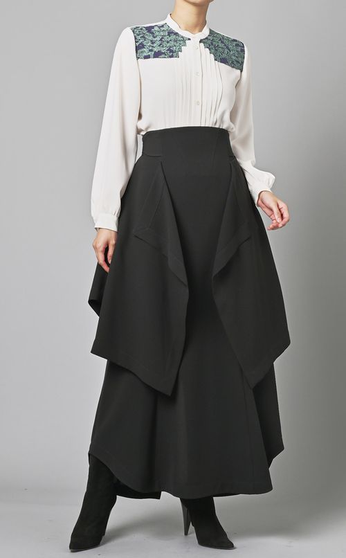 フラワージャガードブラウス