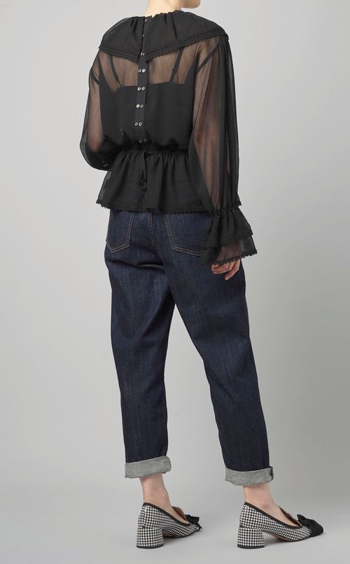 シフォンレースブラウス