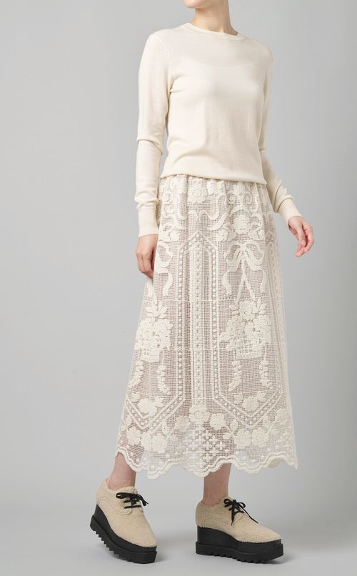 モチーフレーススカート
