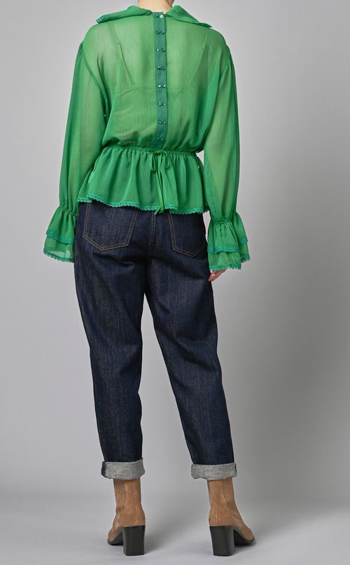 シフォンレースブラウス