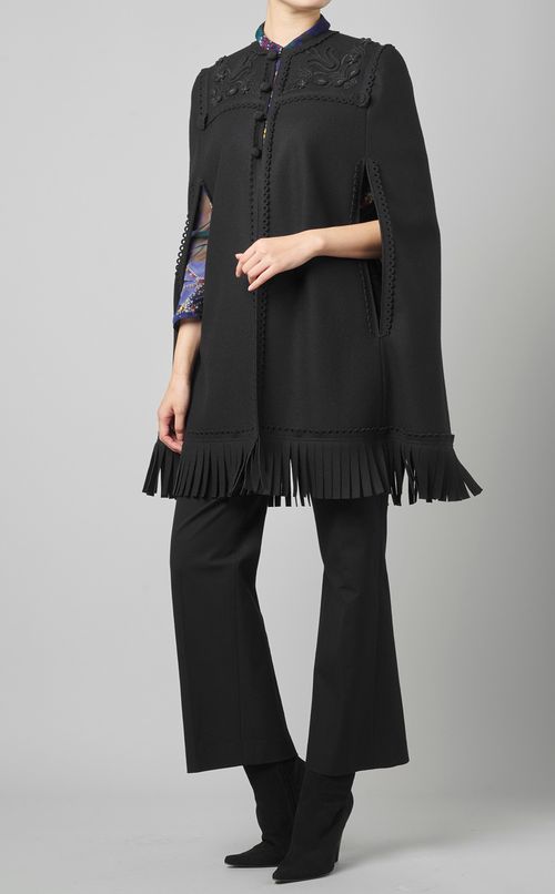 フリンジケープコート