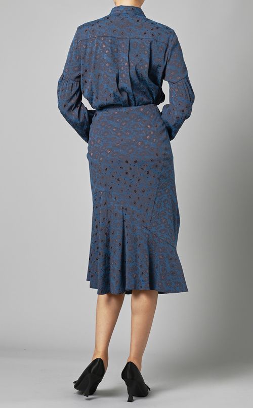 ヘムライン花柄ジャガードスカート