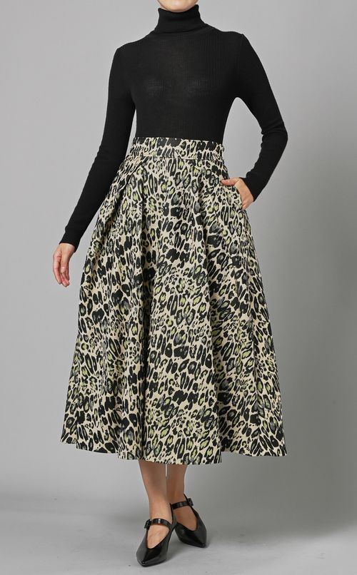レオパードフレアスカート