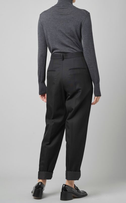 ツータック中綿テーパードパンツ