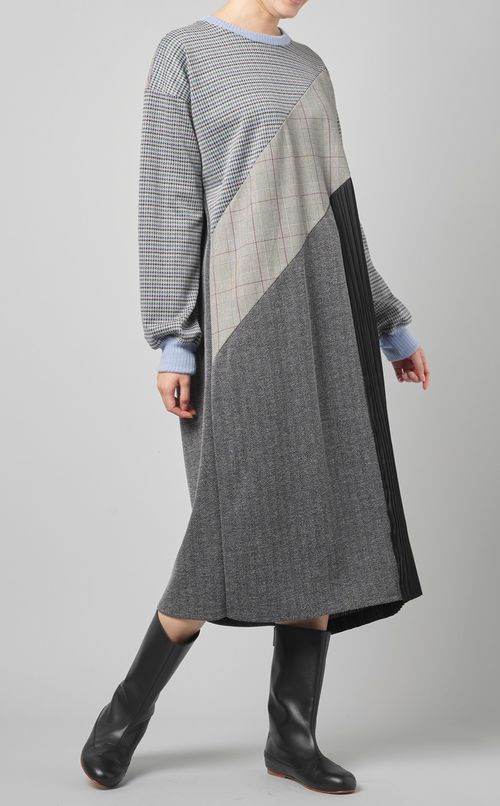 パッチワークジャージーワンピース