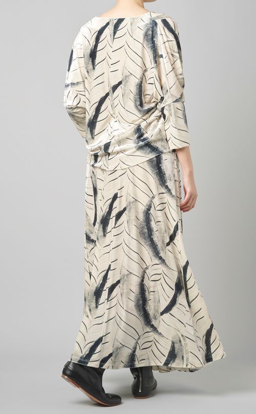 フェザープリントベルベットブラウス