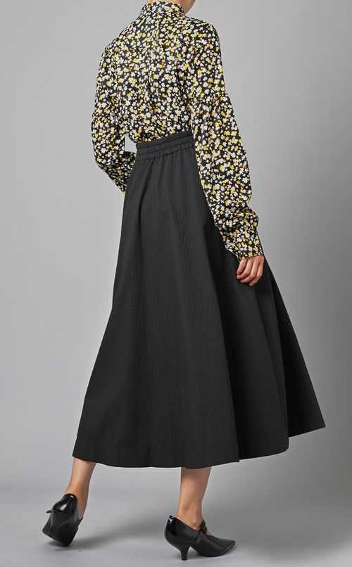 キルトタックフレアスカート