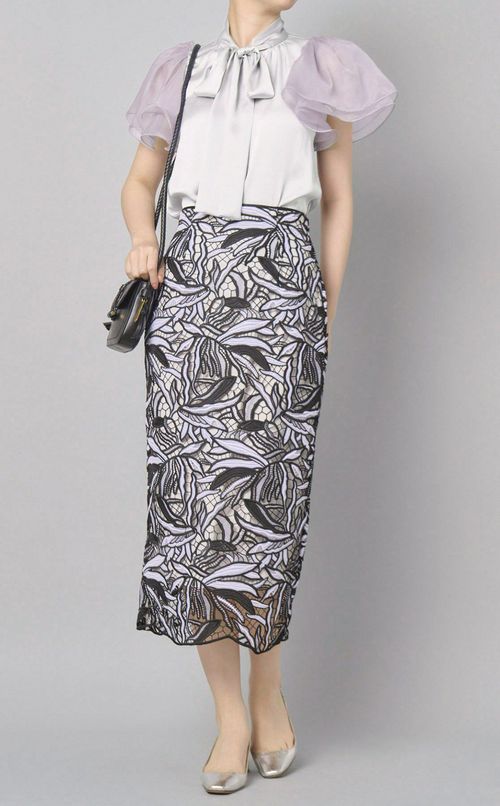 シアースリーブボウタイブラウス