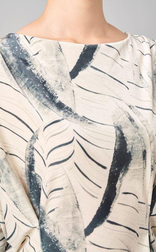 フェザープリントベルベットブラウス