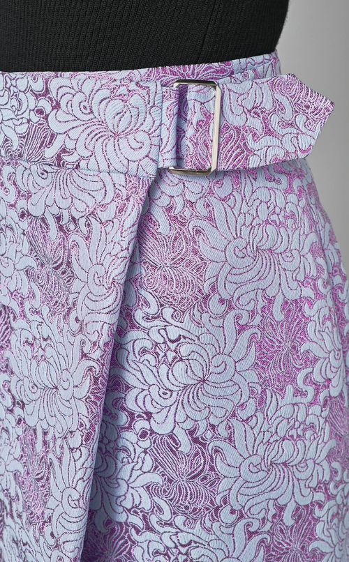 フラワージャカードラップスカート