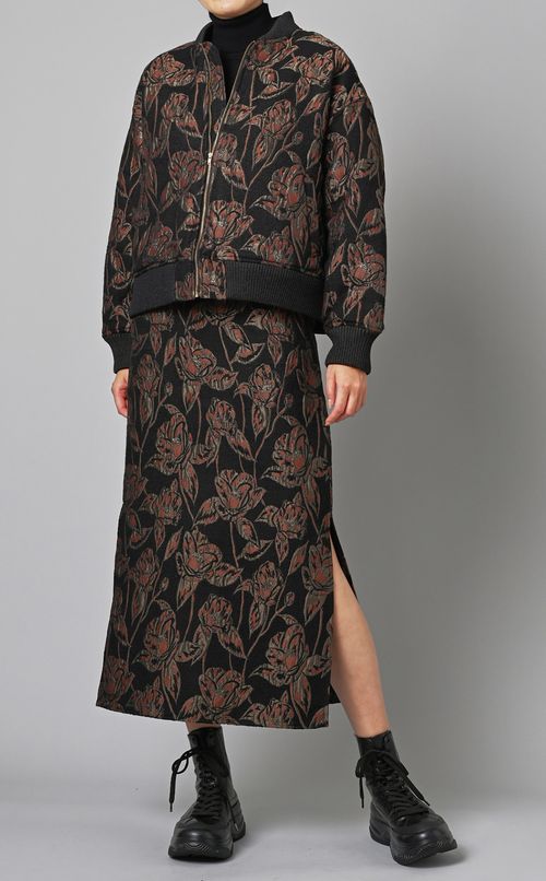 ジャガードハイウエストスカート