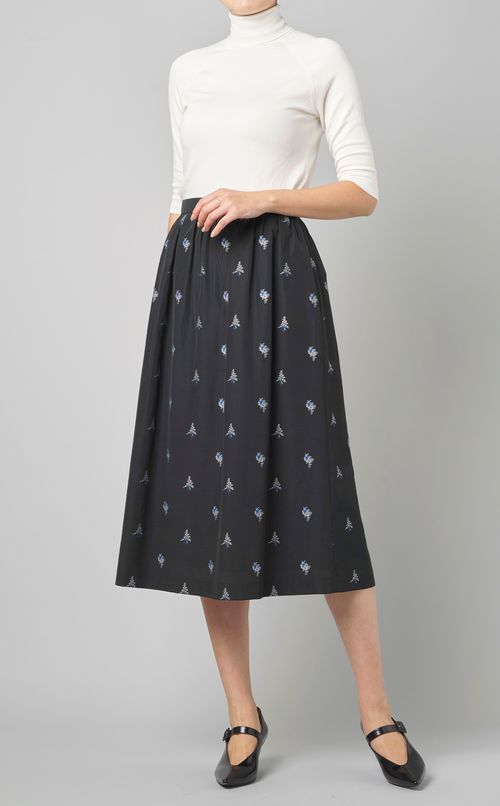 フラワージャガードスカート