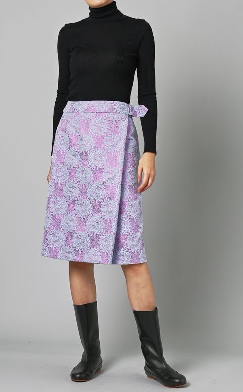 フラワージャカードラップスカート