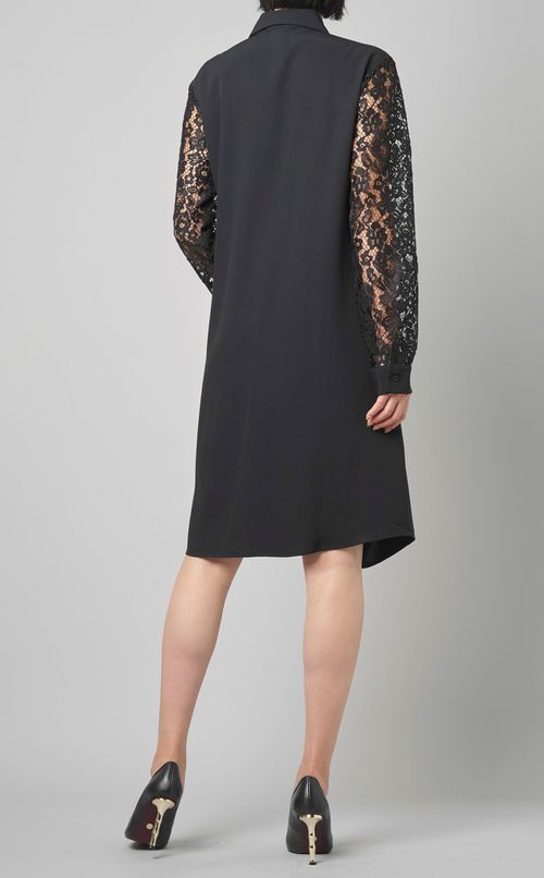 レーススリーブシャツワンピース