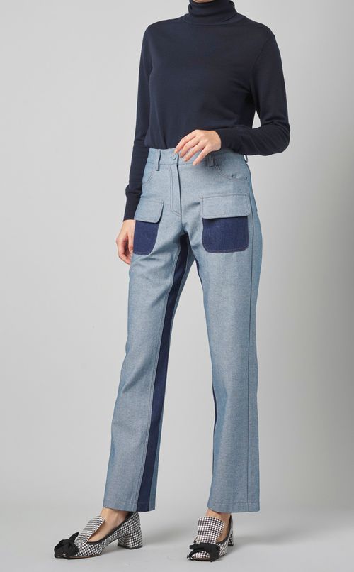 ツートンデニムパンツ