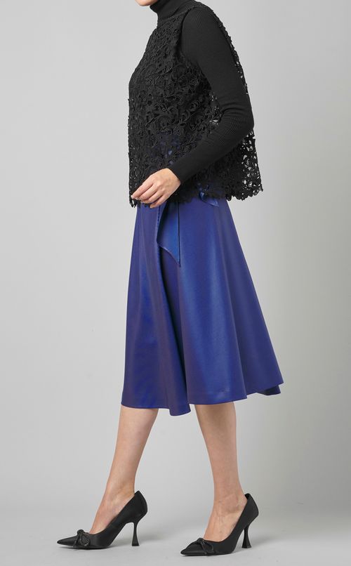 レザークロスフレアスカート