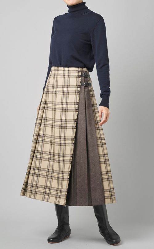 チェックキルトスカート