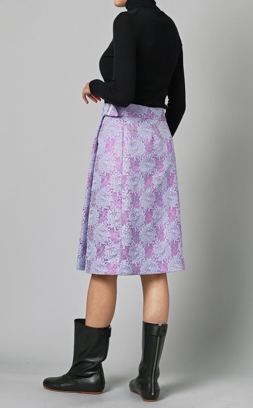 フラワージャカードラップスカート