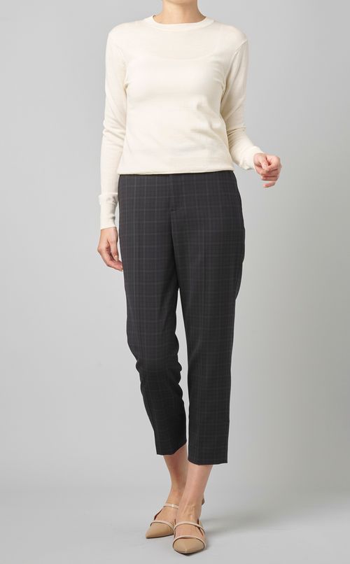 ウールチェックテーパードパンツ