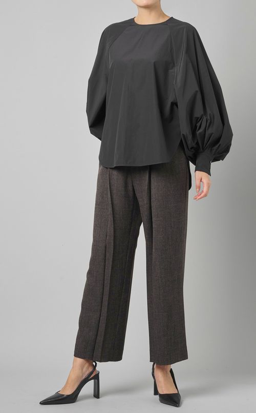 タイプライターボリュームスリーブブラウス