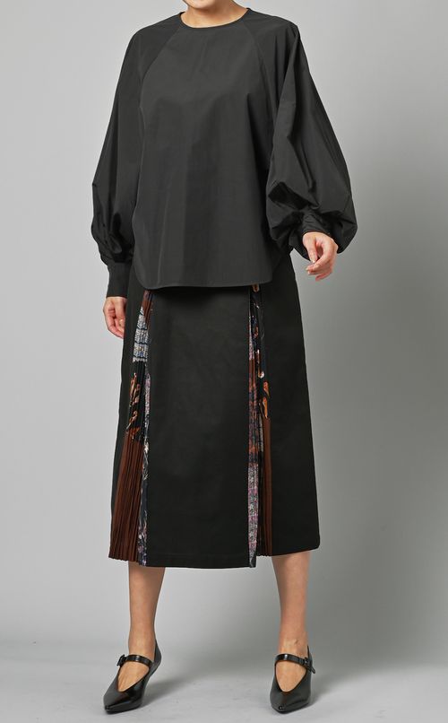 タイプライターボリュームスリーブブラウス