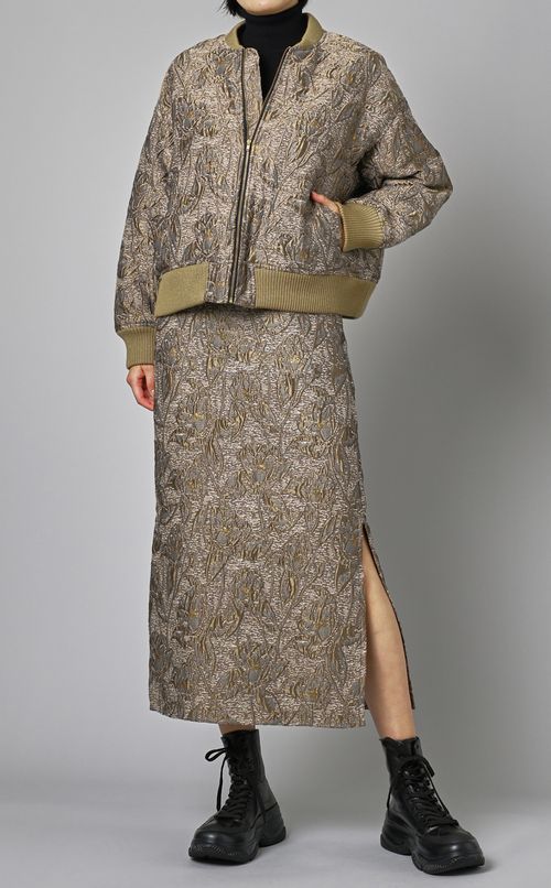 ジャガードハイウエストスカート