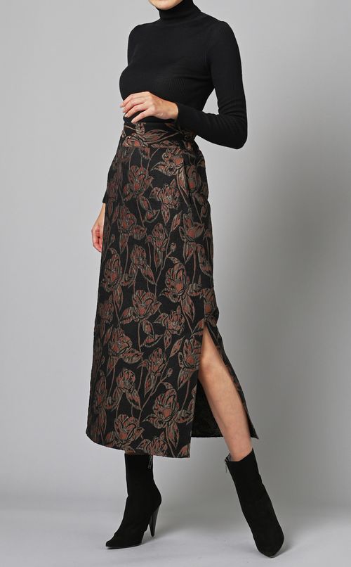 ジャガードハイウエストスカート