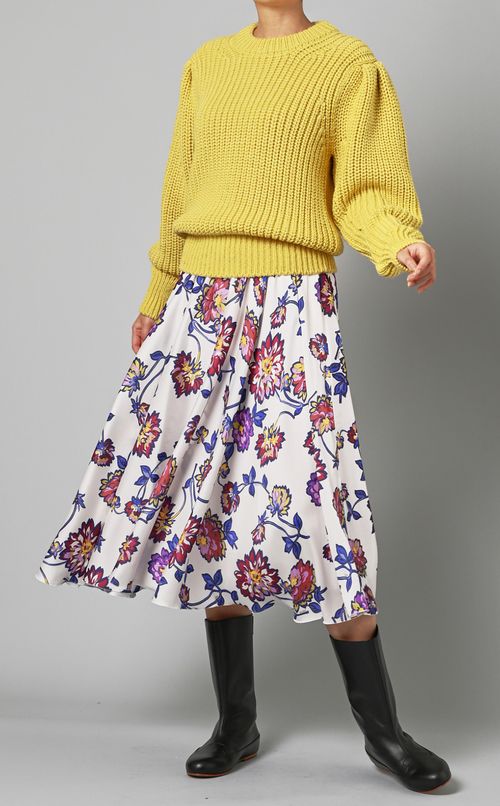 フラワープリントイージースカート