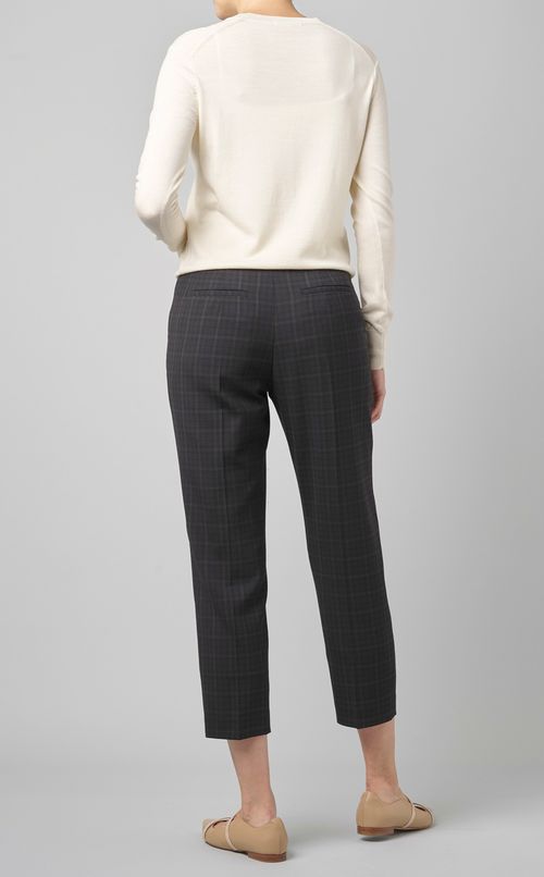 ウールチェックテーパードパンツ