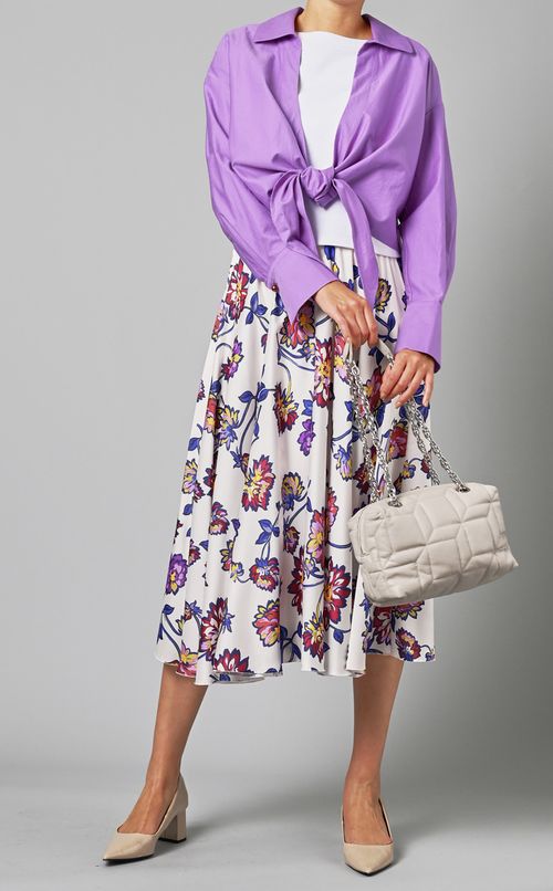 フラワープリントイージースカート