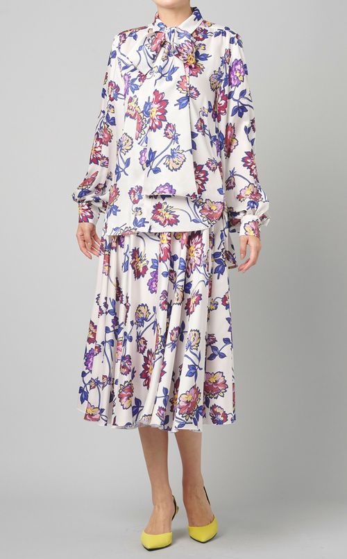 フラワープリントイージースカート