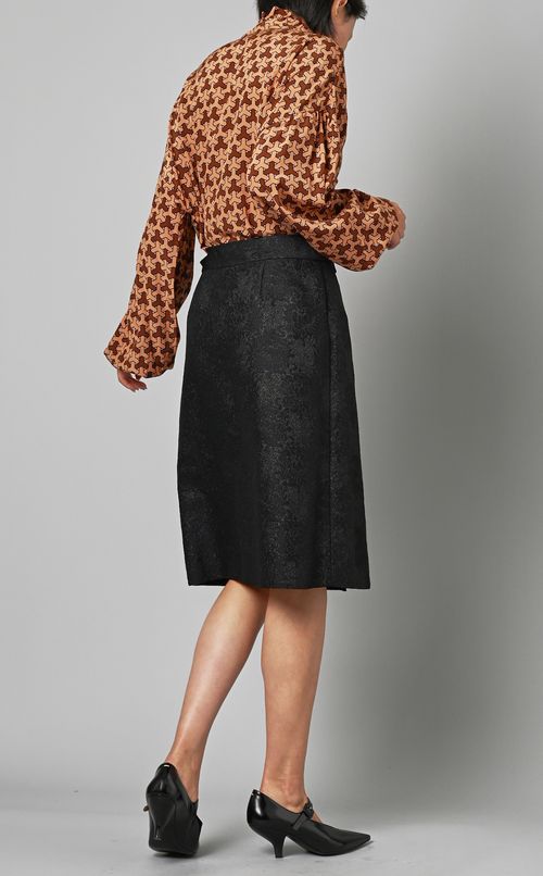 ジオメトリックプリントブラウス