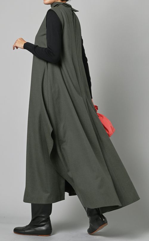 ウールノースリーブワンピース