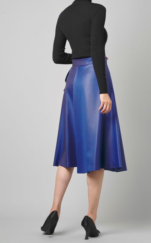 レザークロスフレアスカート