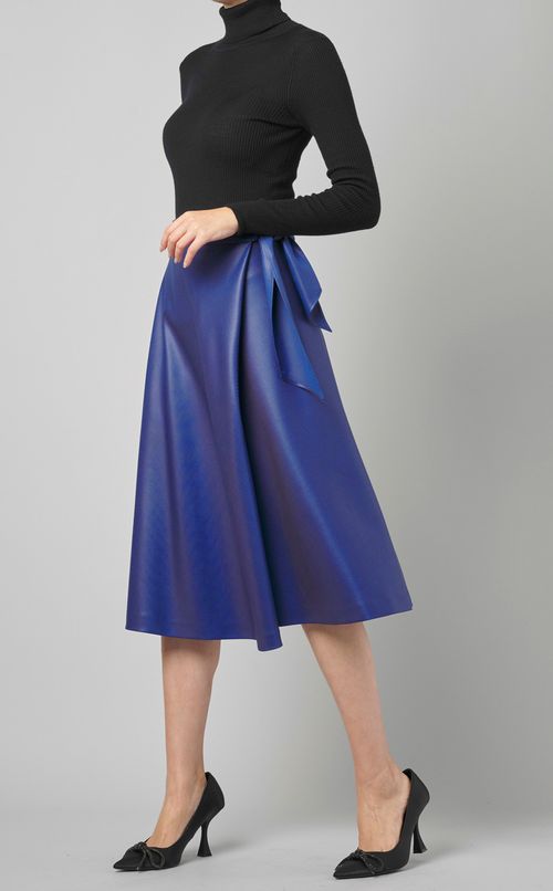 レザークロスフレアスカート