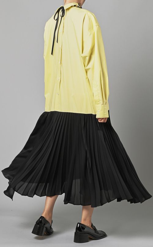 異素材シャツワンピース